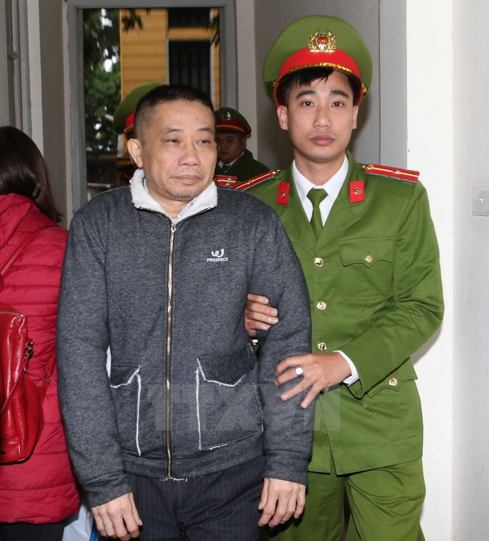 Ninh Văn Quỳnh tại phiên tòa tháng 1.2018 (ảnh TTXVN).
