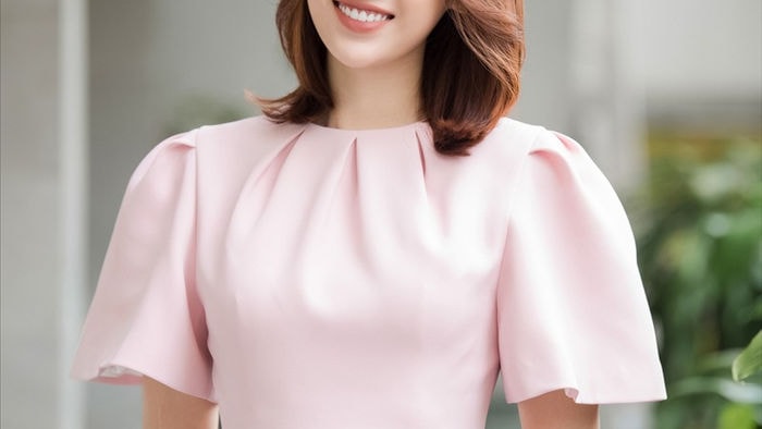 hoa hậu đỗ mỹ linh ngọt ngào với đầm hồng pastel hình 4 hoa hau do my linh ngot ngao voi dam hong pastel hinh 4