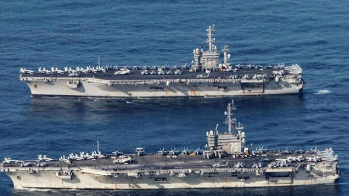 Tập trận cùng lúc ở Biển Đông, Trung Quốc tuyên bố 'sẵn sàng đáp trả Mỹ'