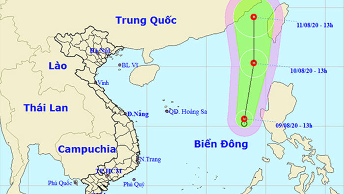 Áp thấp nhiệt đới giật cấp 8 trên Biển Đông