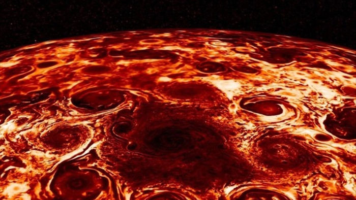 Chiêm ngưỡng sao Mộc trong bão giống như một chiếc bánh pizza khổng lồ - 1