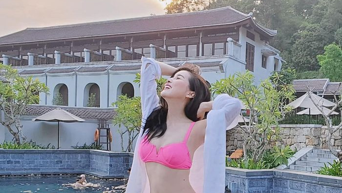 Giảm ngoạn mục 5kg trong 10 ngày, Cao Thái Hà tự tin diện bikini khoe dáng - 7