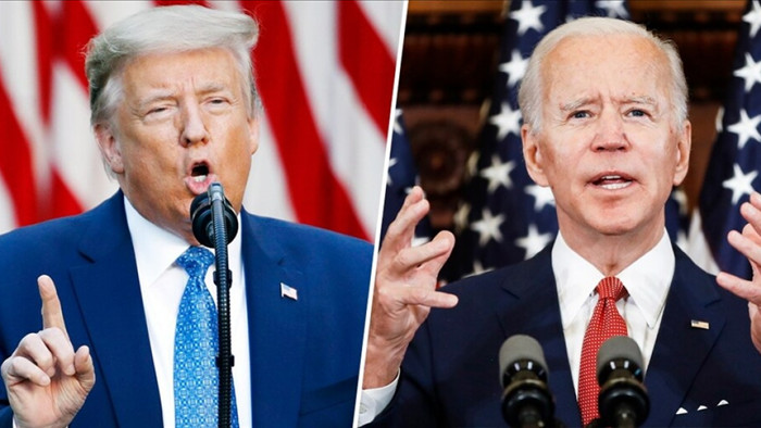Tổng thống Trump (trái) và ứng viên đảng Dân chủ Joe Biden. Ảnh: AP.