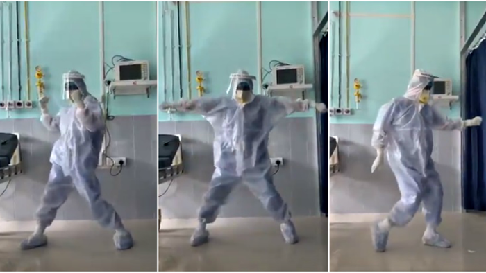 Cực hot video bác sĩ Ấn Độ nhảy múa cho bệnh nhân Covid-19 bớt sợ - 1