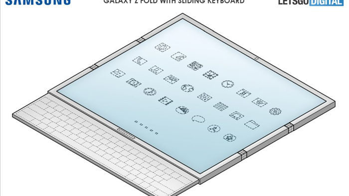 Độc đáo ý tưởng smartphone màn hình gập với bàn phím trượt của Samsung - 1