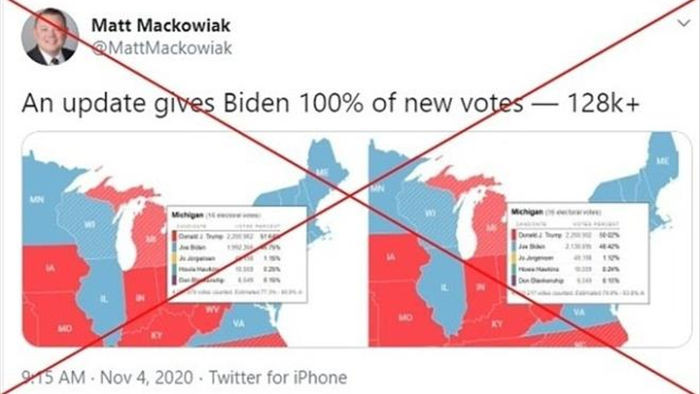 Số phiếu bầu cho ông Biden tăng vọt ở bang Michigan do lỗi đánh máy? - 1