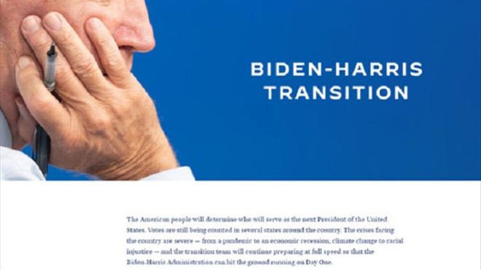 Chưa đắc cử, ông Biden đã công bố website chuyển giao quyền lực - 1