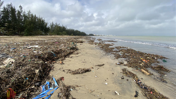 [Ảnh] Hơn 500 tấn rác dạt vào bãi biển Đà Nẵng - Ảnh 1.