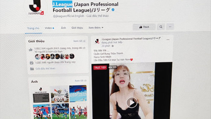 Fanpage giải bóng đá Nhật Bản bị hack, livestream người Việt bán quần áo - 2
