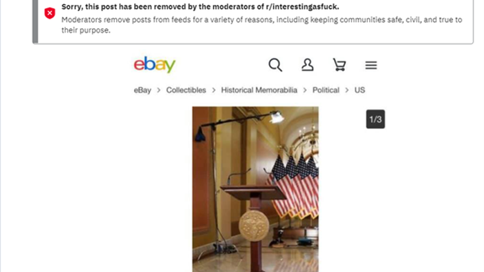 Hài hước: sau bạo động, bục phát biểu ở Điện Capitol được rao bán trên eBay với giá khủng, cộng đồng mạng đua nhau cà khịa - Ảnh 3.