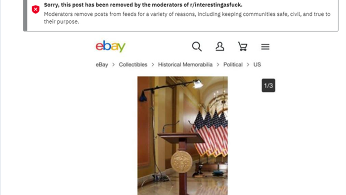 Hài hước: sau bạo động, bục phát biểu ở Điện Capitol được rao bán trên eBay với giá khủng, cộng đồng mạng đua nhau cà khịa - Ảnh 3. Hài hước: sau bạo động, bục phát biểu ở Điện Capitol được rao bán trên eBay với giá khủng, cộng đồng mạng đua nhau cà khịa - Ảnh 3.