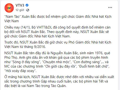 Xuân Bắc lên chức Giám đốc, fanpage VTV bóc liền quá khứ bất hảo-2