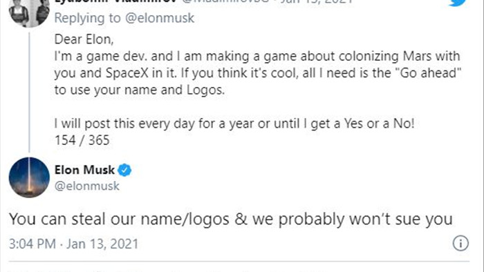 Gửi tin nhắn 154 lần để xin phép làm game về SpaceX và đây là câu trả lời của Elon Musk - Ảnh 1.
