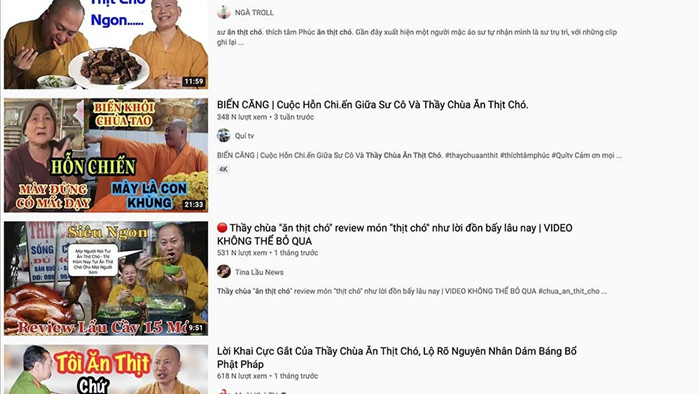 Sự thật hàng loạt clip Youtube về 'thầy chùa ăn thịt chó'