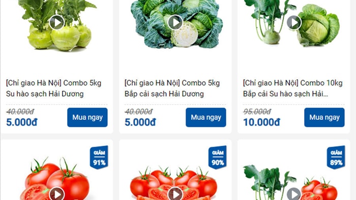 Bắp cải, cà chua 1 nghìn đồng/kg, ship tận bếp chỉ 9 nghìn đồng