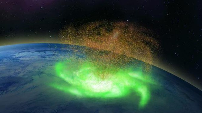 Cơn bão không gian lần đầu được quan sát thấy ở phía trên Trái đất.