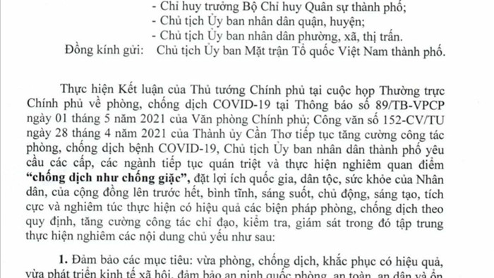 Cần Thơ phạt người không đeo khẩu trang, xét nghiệm trường hợp ho, sốt