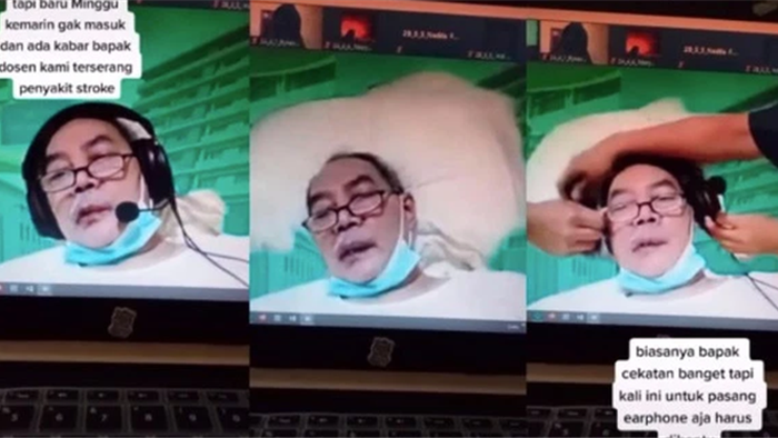 Nằm liệt giường vì đột quỵ, thầy giáo vẫn giảng bài online trên giường bệnh - 1