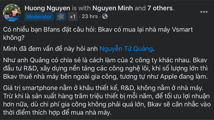 Được gợi ý mua lại nhà máy Vsmart, CEO BKAV Nguyễn Tử Quảng phản hồi ra sao? - Ảnh 3. Được gợi ý mua lại nhà máy Vsmart, CEO BKAV Nguyễn Tử Quảng phản hồi ra sao? - Ảnh 3.