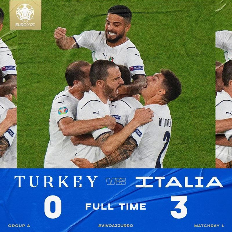 Thắng đậm Thổ Nhĩ Kỳ, Italy khởi đầu như mơ ở EURO-1