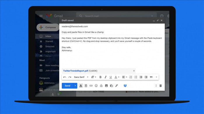 Mẹo đính kèm file vào Gmail chỉ bằng thao tác Copy, Paste-1