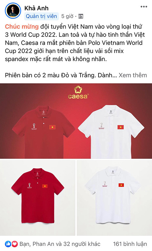 Caesa ra mắt mẫu áo Polo cổ động đội tuyển quốc gia Việt Nam - 3