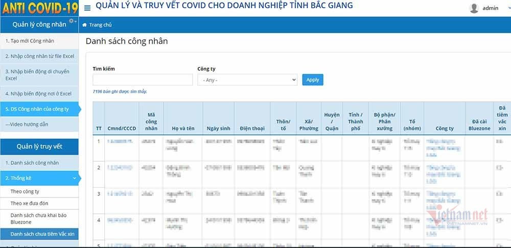 Bắc Giang có phần mềm truy vết Covid-19 trong công nhân tính bằng giây-2