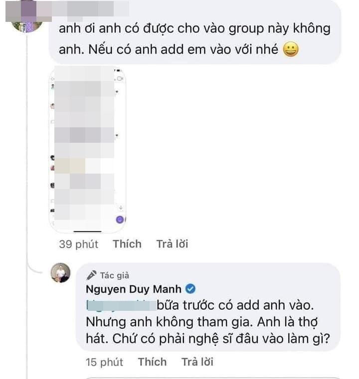 Duy Mạnh khẳng định có group chat Nghệ Sĩ Việt, từ chối tham gia-4
