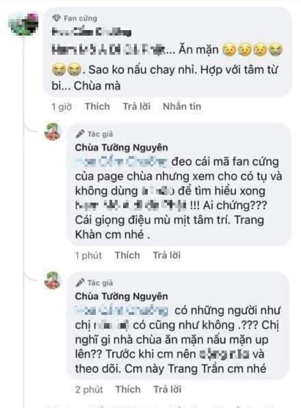 Phẫn nộ Trang Trần dùng fanpage chùa đáp trả tay đôi với netizen-1
