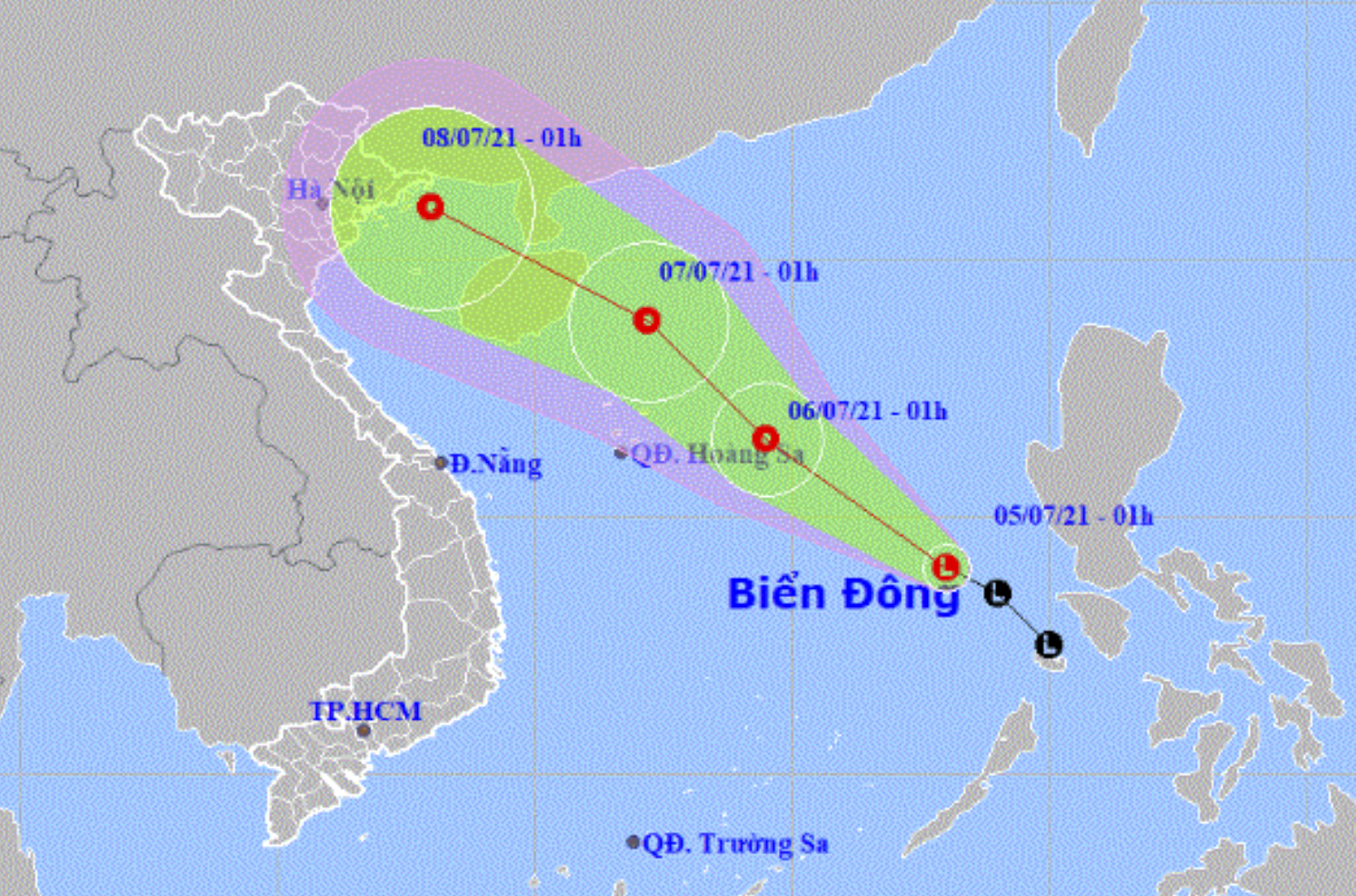 Dự báo thời tiết ngày 5/7: Bắc Bộ mưa lớn, vùng áp thấp tiến vào Biển Đông - 2