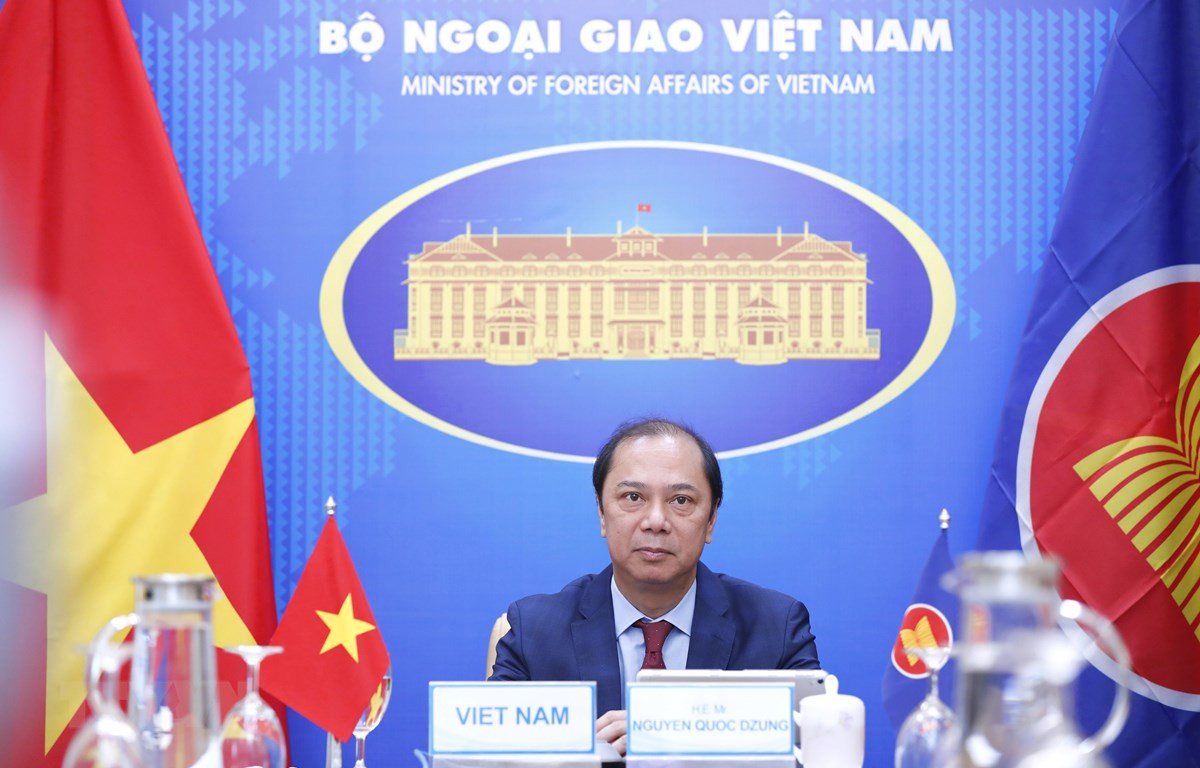 Thứ trưởng Bộ Ngoại giao Nguyễn Quốc Dũng, Trưởng SOM ASEAN của Việt Nam dự Đối thoại. (Ảnh: Minh Đức/TTXVN)
