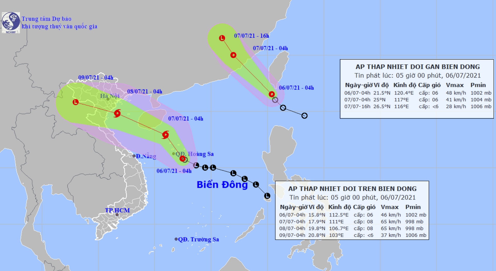 Dự báo thời tiết ngày 6/7: Hai áp thấp nhiệt đới cùng hoạt động trên biển - 1