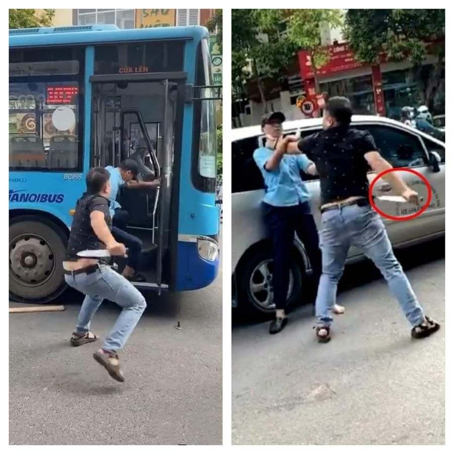 Danh tính người đàn ông bóp cổ, cầm dao đe dọa nhân viên xe buýt ở Hà Nội