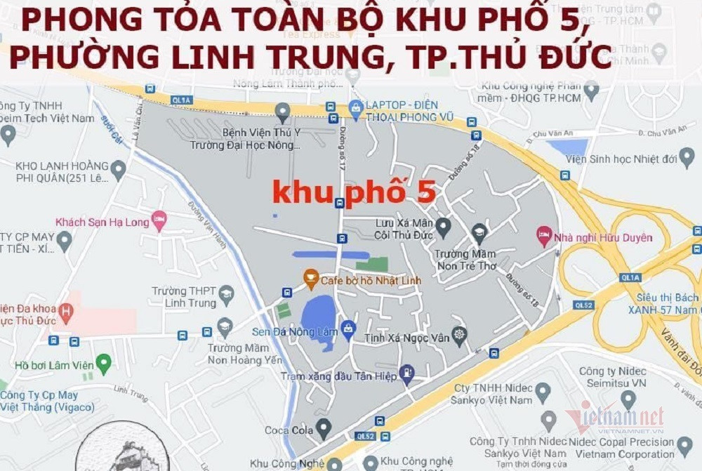 TP Thủ Đức phong tỏa khu phố có 13.000 người ở phường Linh Trung