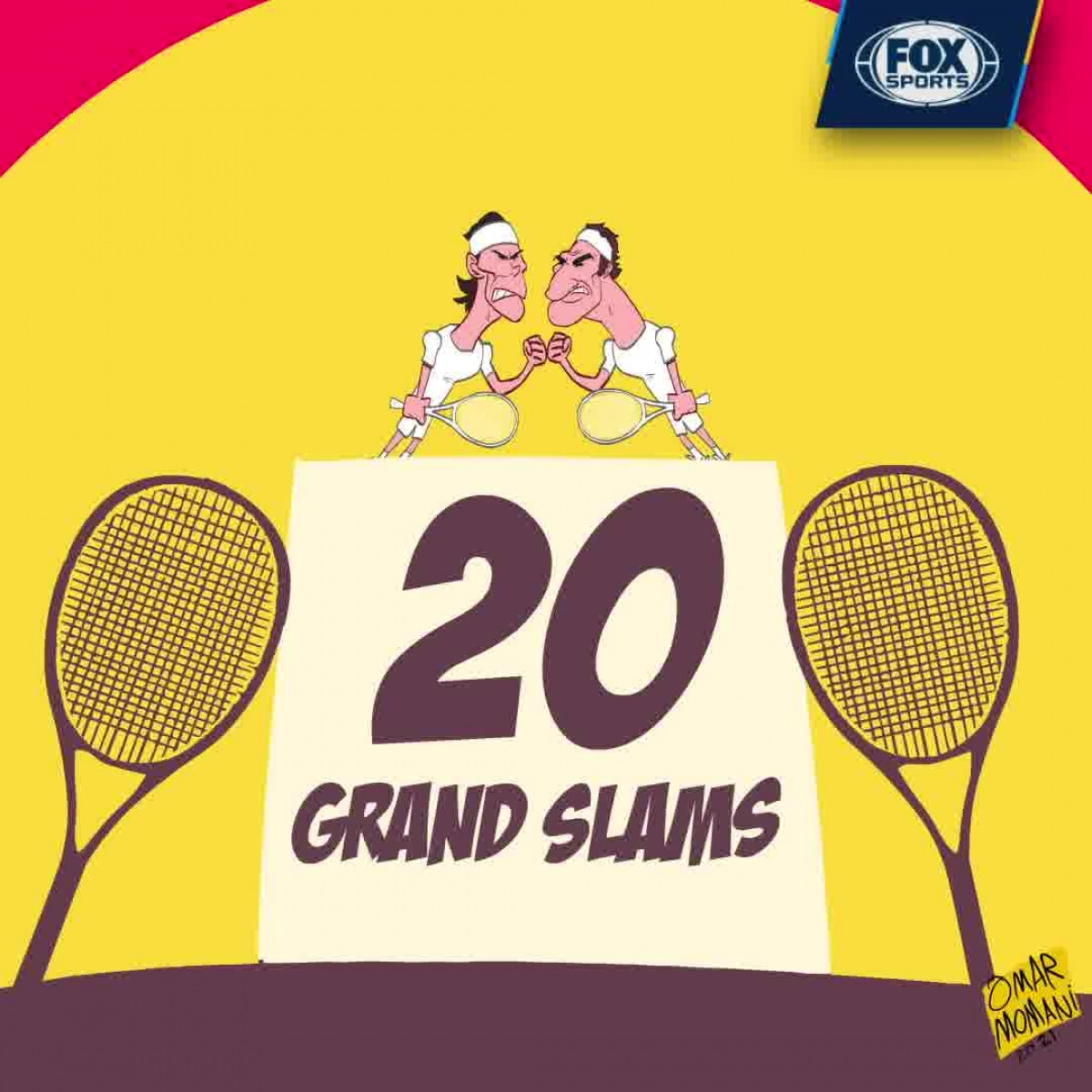 Federer và Nadal có cùng 20 danh hiệu Grand Slam.