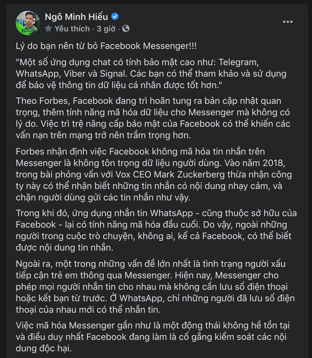 Hiếu PC cấp thiết khuyên người dùng từ bỏ nền tảng nhắn tin hàng đầu hiện nay - Messenger: Chuyện gì đã xảy ra? - Ảnh 2.