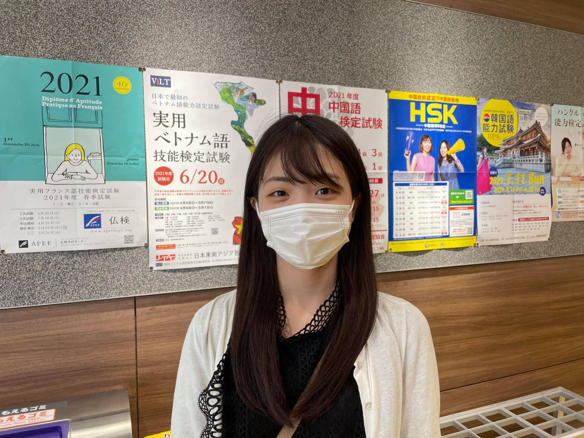 Chị Minami Kotono mong muốn giao lưu với người nước ngoài nhân dịp Olympic Tokyo được tổ chức. (Ảnh: Bùi Hùng).
