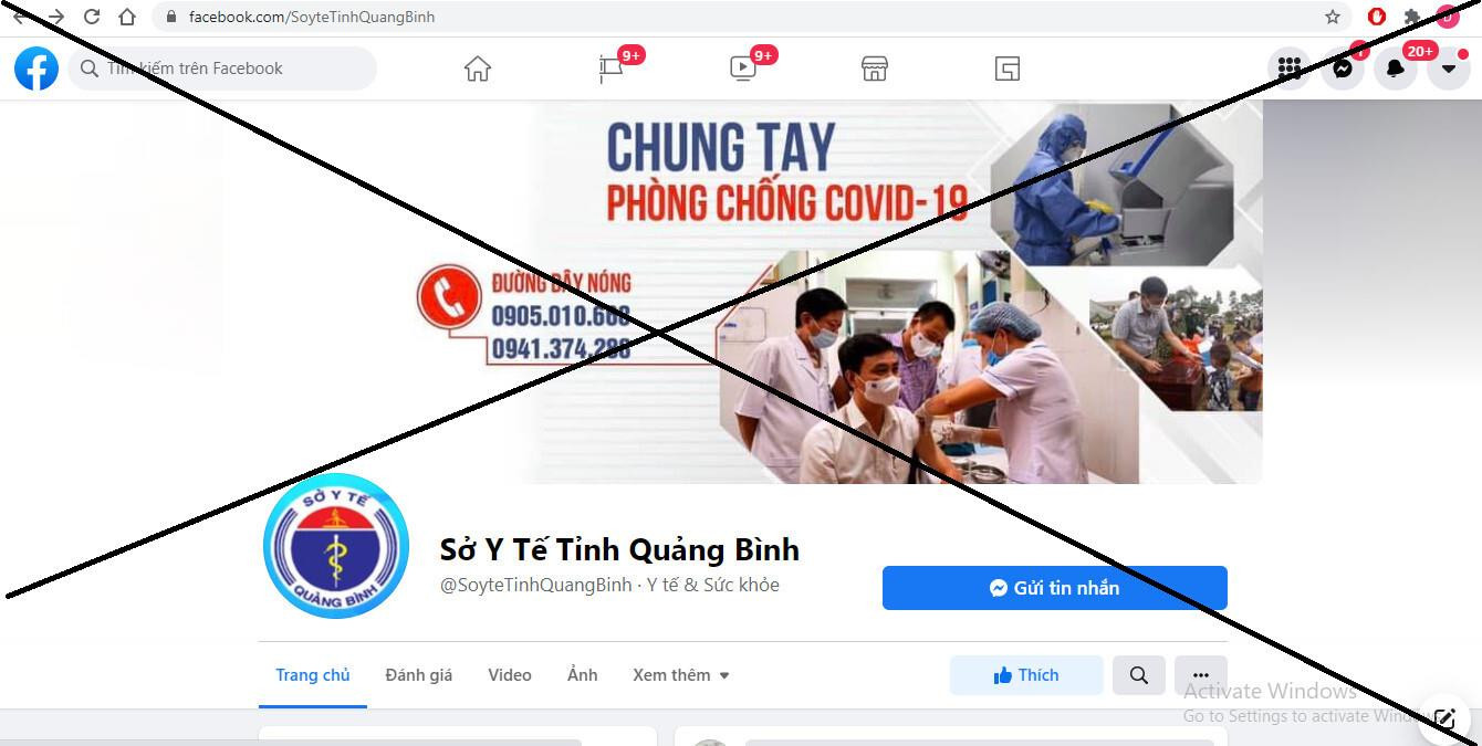 Lập Fanpage mạo danh Sở Y tế tỉnh Quảng Bình trên Facebook - 1