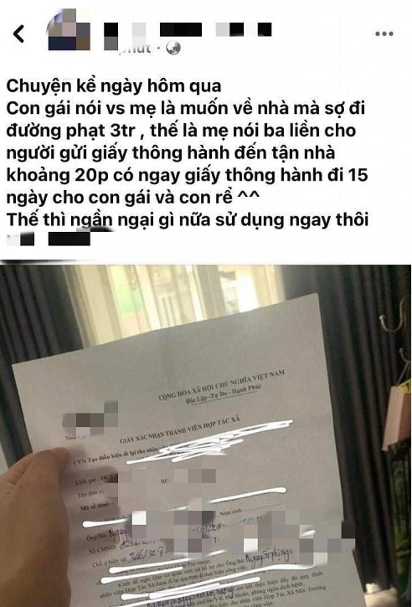 Đề nghị phạt giám đốc hợp tác xã ký giấy thông hành cho con gái 7,5 triệu đồng - 1