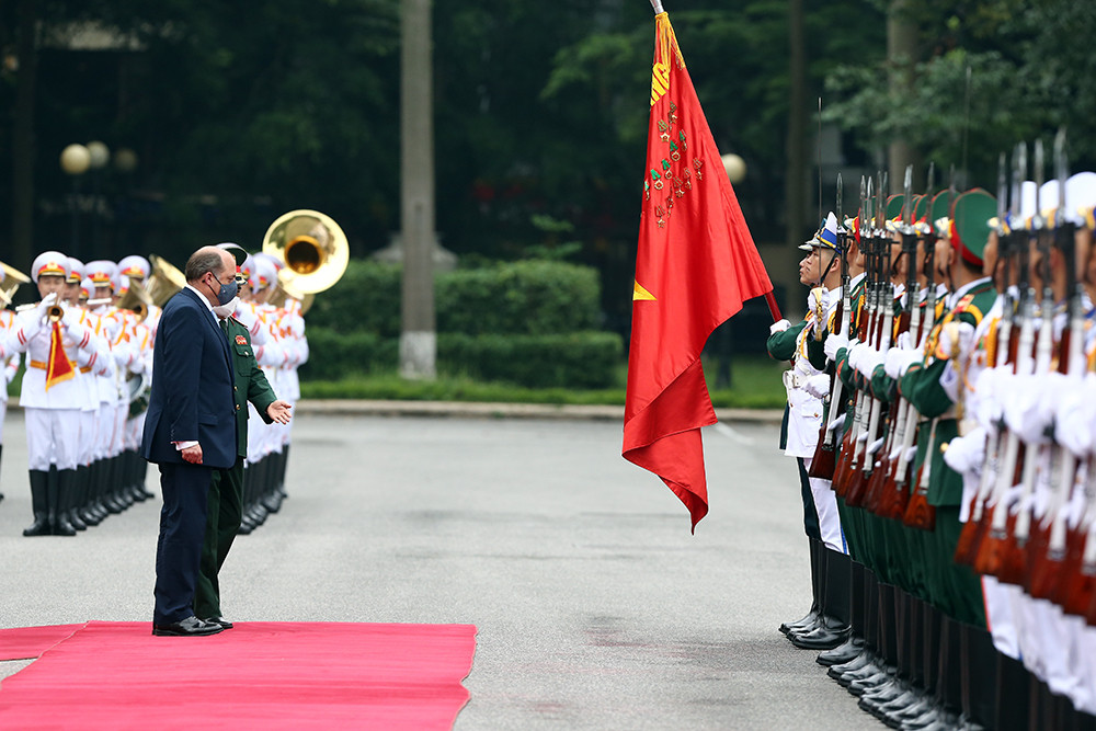 Đại tướng Phan Văn Giang chủ trì lễ đón Bộ trưởng Quốc phòng Anh
