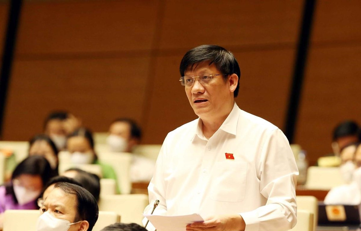 Bộ trưởng Bộ Y tế Nguyễn Thanh Long phát biểu. (Ảnh: Phạm Kiên/TTXV)