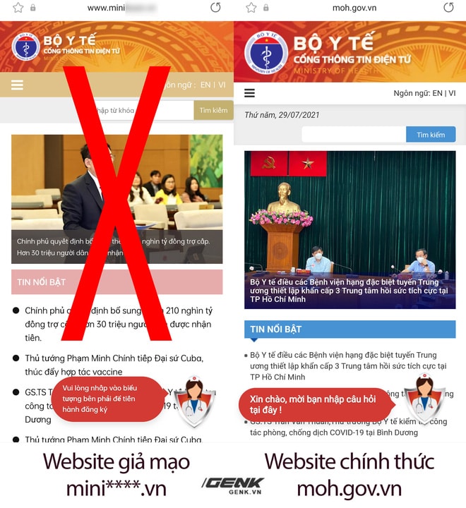 Giả mạo website đăng ký tiêm chủng của Bộ Y tế để đánh cắp tài khoản ngân hàng - Ảnh 1.