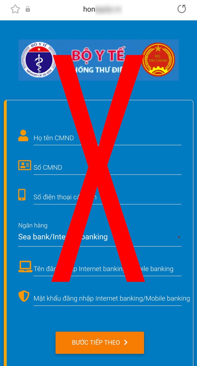 Giả mạo website đăng ký tiêm chủng của Bộ Y tế để đánh cắp tài khoản ngân hàng - Ảnh 3.