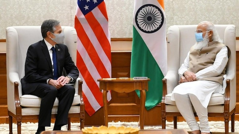 Ngoại trưởng Mỹ Antony Blinken gặp Thủ tướng Narendra Modi. (Nguồn: Twitter)