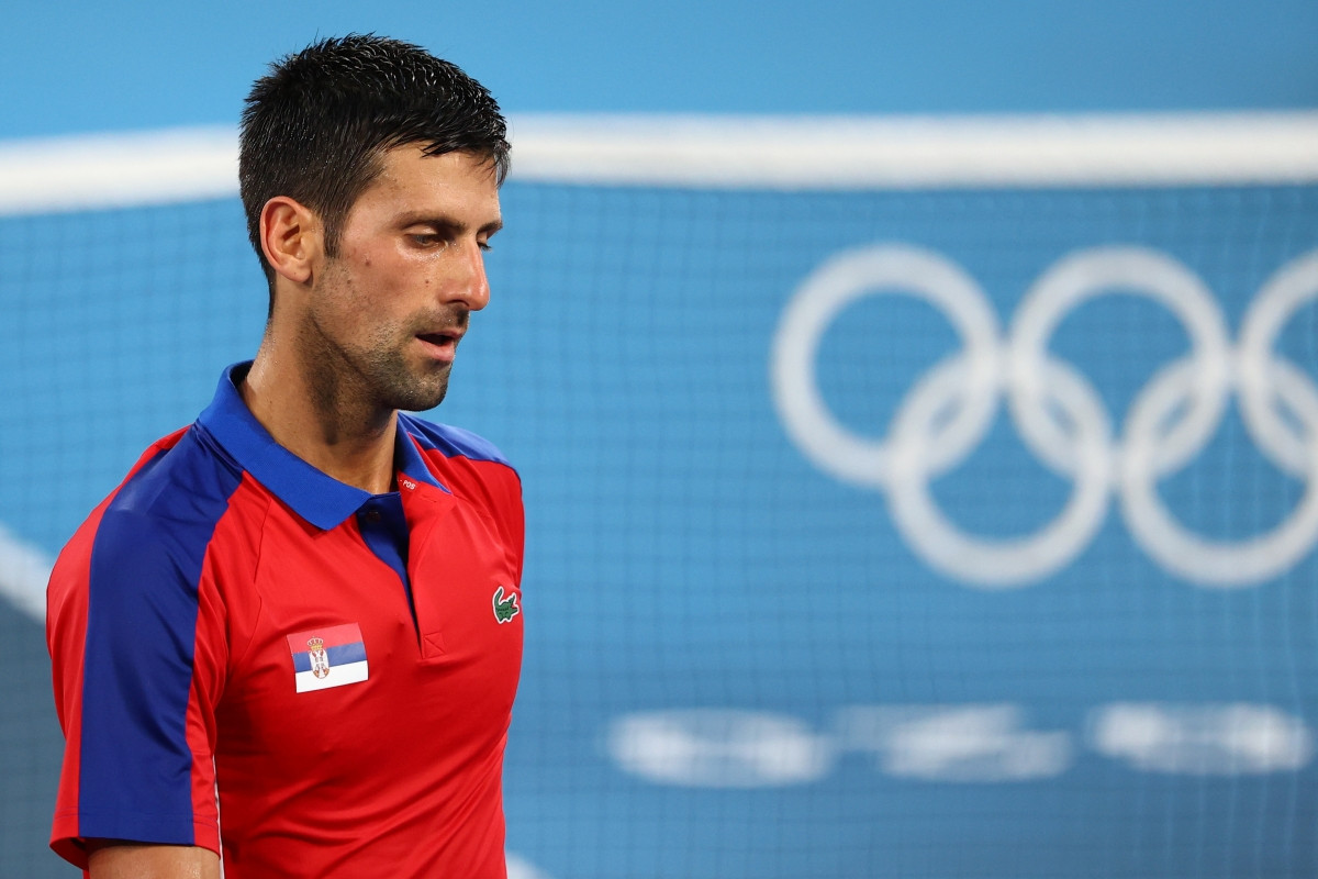 Djokovic thất bại ở bán kết đơn nam môn quần vợt Olympic Tokyo 2020. (Ảnh: Getty). 