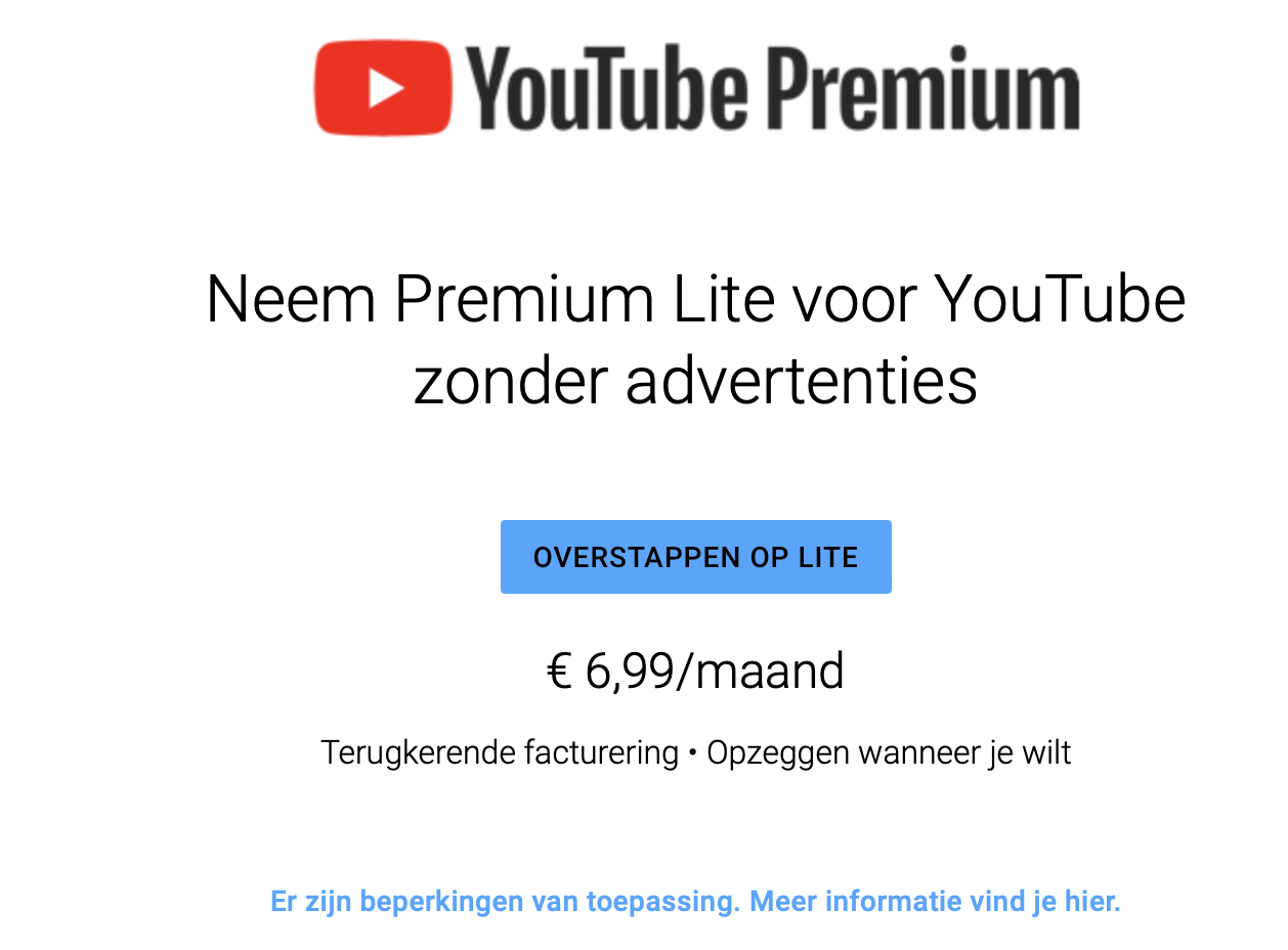 YouTube bán gói xem video không quảng cáo giá rẻ