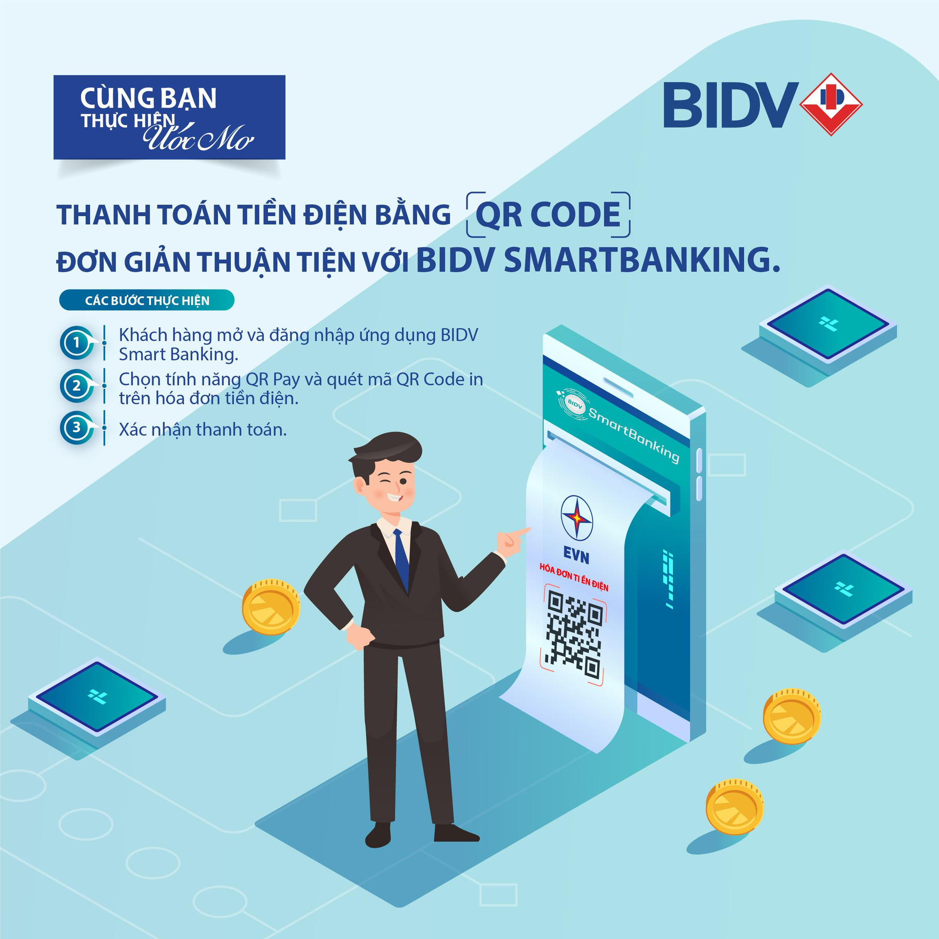 Thanh toán tiền điện bằng QR code - Đơn giản thuận tiện với BIDV Smartbanking - 1