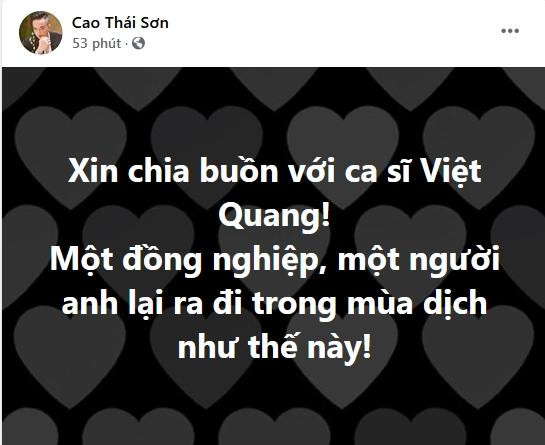 Làng showbiz bàng hoàng khi ca sĩ Việt Quang qua đời-4