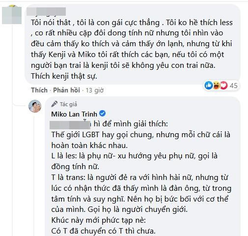 Yêu người chuyển giới, Miko Lan Trinh tuyên bố mình là gái thẳng-3