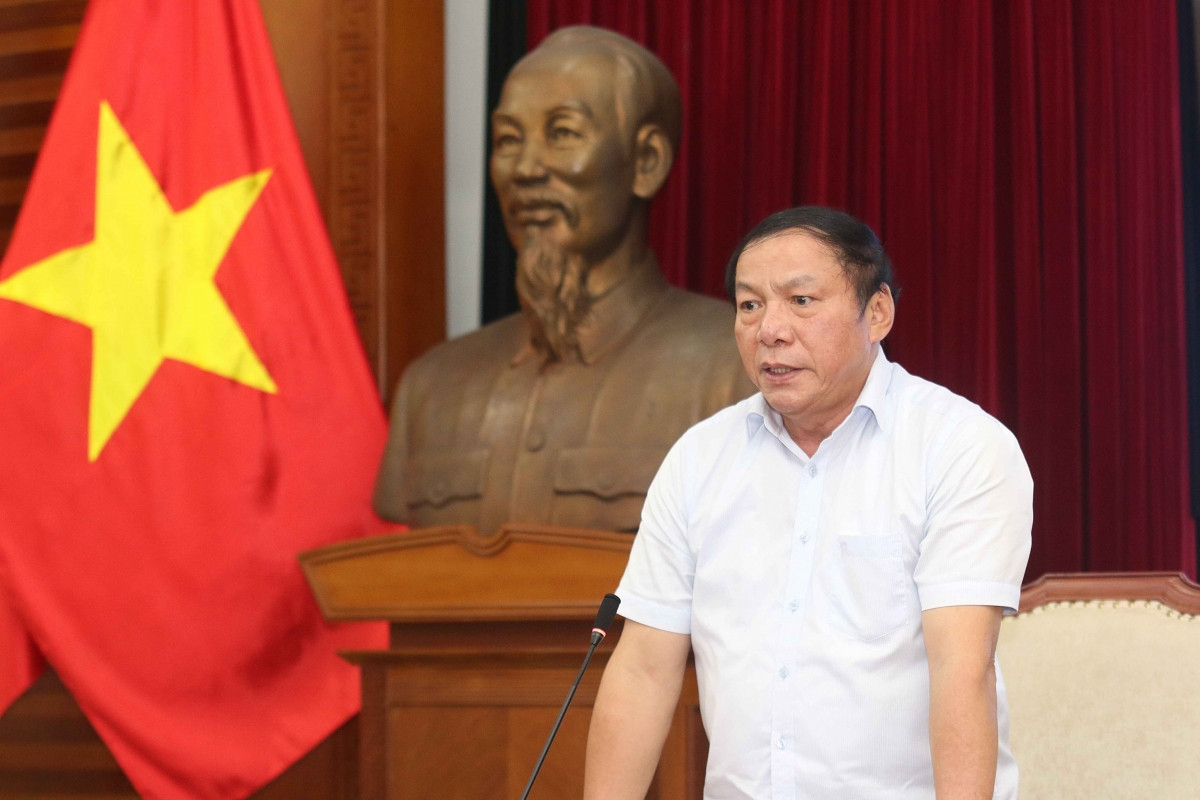 Ông Nguyễn Văn Hùng, Ủy viên BCHTW Đảng, Bộ trưởng Bộ VHTTDL phát biểu tại buổi lễ (Ảnh: Bùi Lượng).